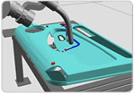 Graphical simulation of an industrial robot.